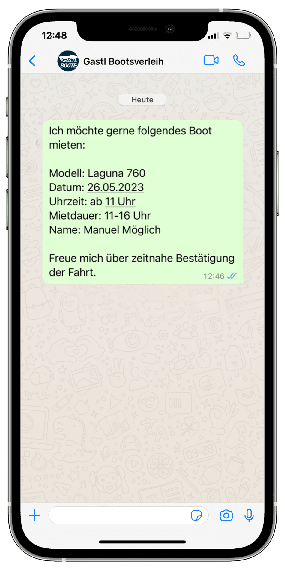 Reservierung Screenshot 1